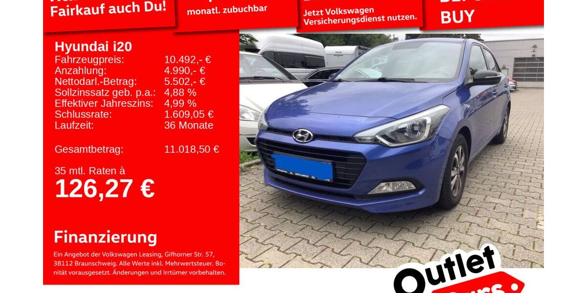 Hyundai i20 43.816 km 9.999 &euro; Mannheim 68309