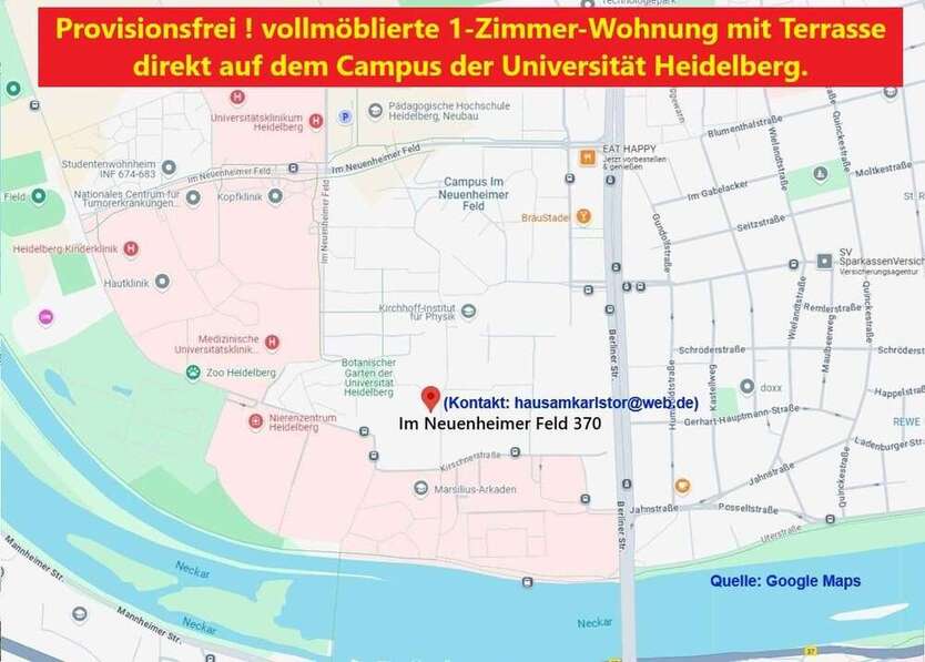 Wohnung zum Mieten in Heldelberg 700 € 26 m²