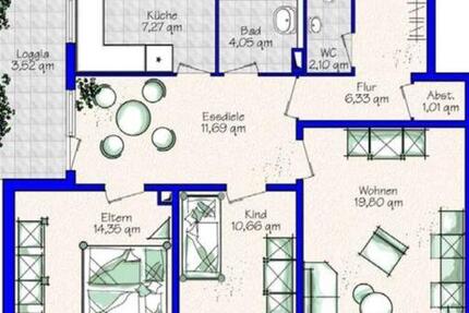Wohnung Ludwigshafen am Rhein Edigheim - 3.5 Zimmer, 82 m&sup2;, 190.000&euro; | Angebot:26193041