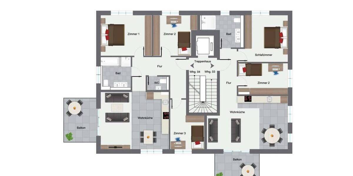 Etagenwohnung Wiesloch Baiertal - 2 Zimmer, 57 m&sup2;, 325.000&euro; | Angebot:26065334