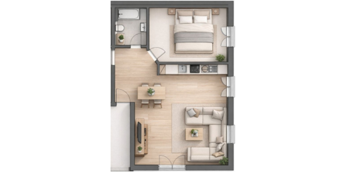 Lichtdurchflutete 2-Zimmer-Wohnung mit großer Terrasse in Leimen zimmer