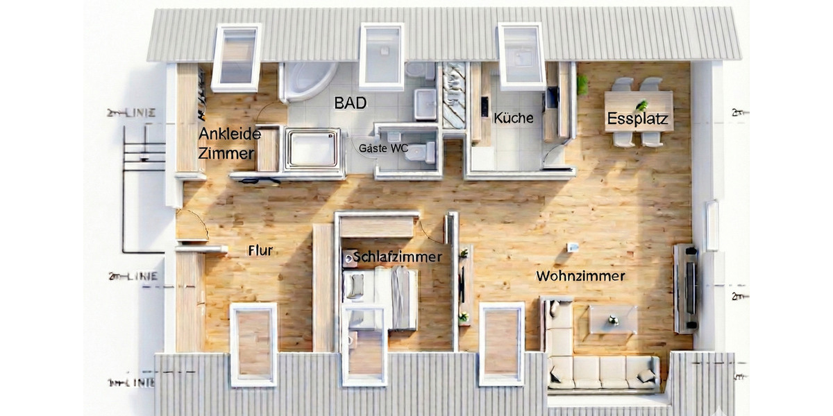 Dachgeschoßwohnung Gorxheimertal - 4.5 Zimmer, 110 m&sup2;, 235.000&euro; | Angebot:25137992
