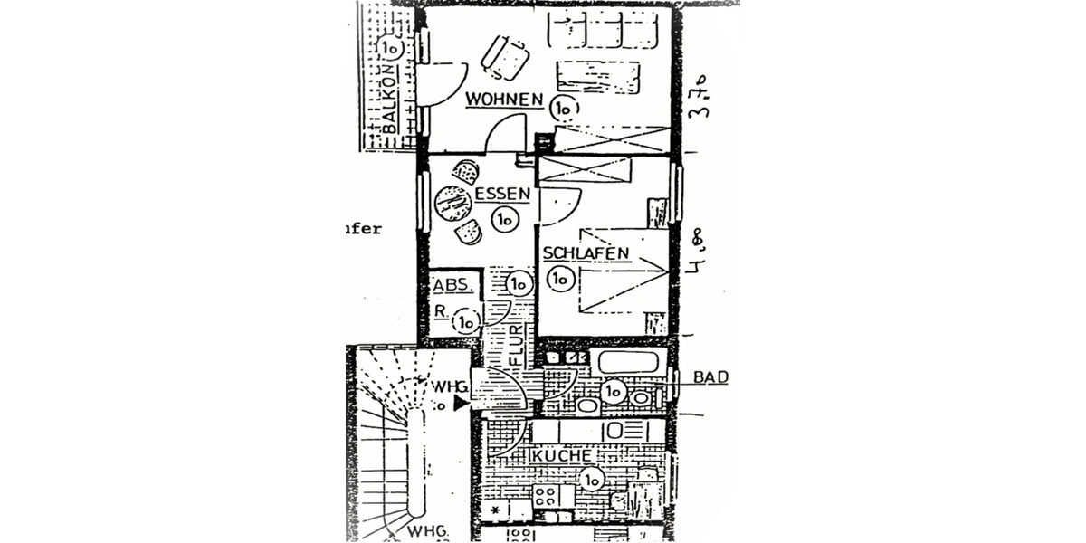 2,5 Zimmerwohnung mit Balkon in Mannheim-Lindenhof 2 zimmer