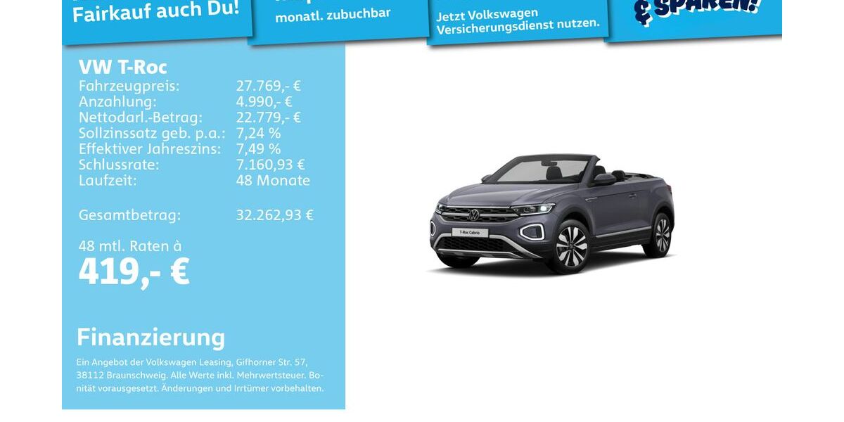 VW T-Roc 21.738 km 26.992 &euro; Mannheim 68309