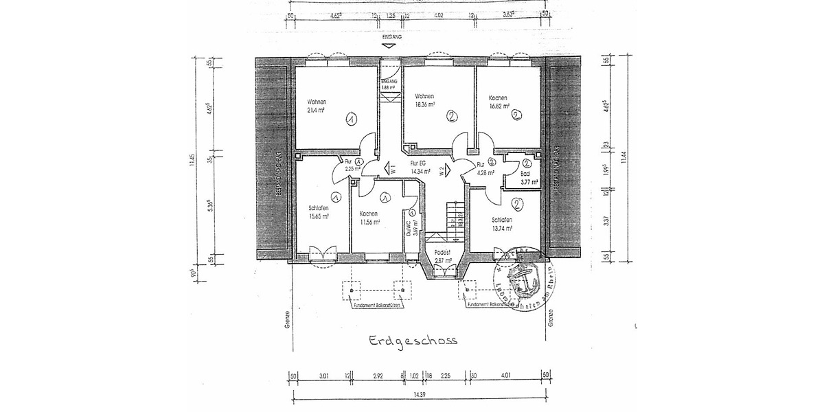 Etagenwohnung Ludwigshafen Süd - 2 Zimmer, 58 m&sup2;, 146.000&euro; | Angebot:25664847