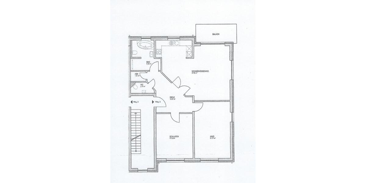 Etagenwohnung Weinheim - 3 Zimmer, 104 m&sup2;, 1.340&euro; | Angebot:26145784