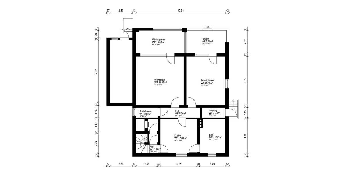 Etagenwohnung Mannheim Rheinau - 3 Zimmer, 115 m&sup2;, 398.000&euro; | Angebot:25358658