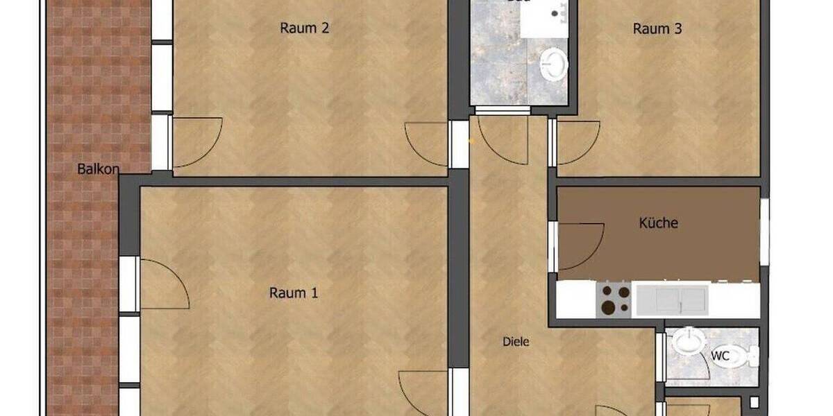 Etagenwohnung Heidelberg Handschuhsheim - 3 Zimmer, 76 m&sup2;, 1.290&euro; | Angebot:26218209