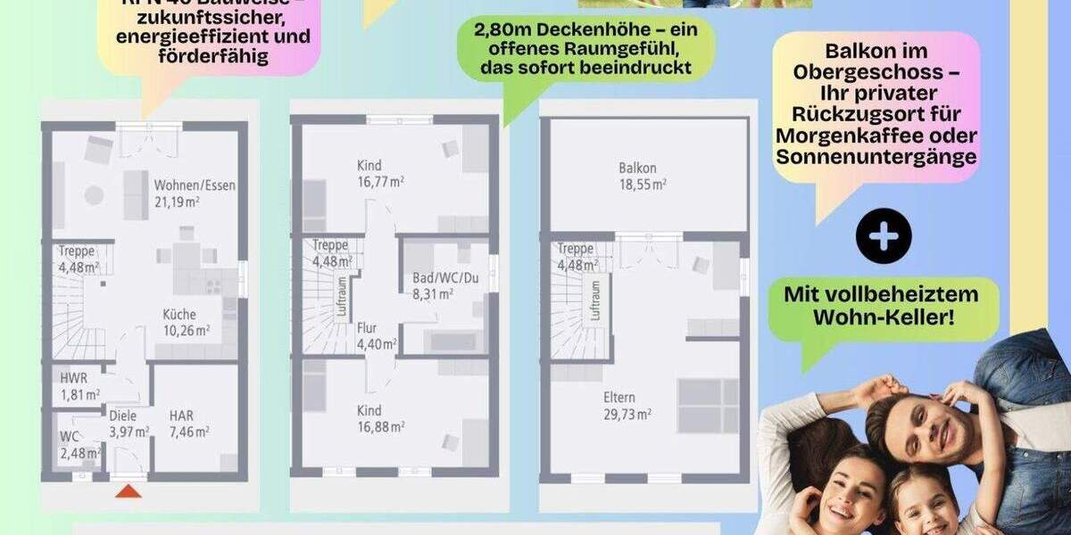 Doppelhaushälfte Lindenhof Lindenhof - 6 Zimmer, 195 m&sup2;, 1.099.225&euro; | Angebot:25737071