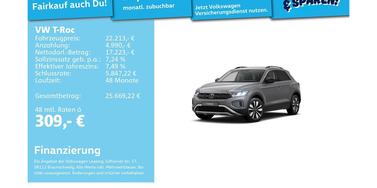 VW T-Roc 23.795 km 21.991 &euro; Mannheim 68309