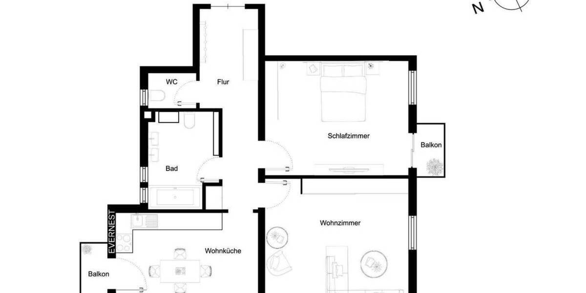 Etagenwohnung Mannheim Oststadt - 2 Zimmer, 90 m&sup2;, 320.000&euro; | Angebot:24991259