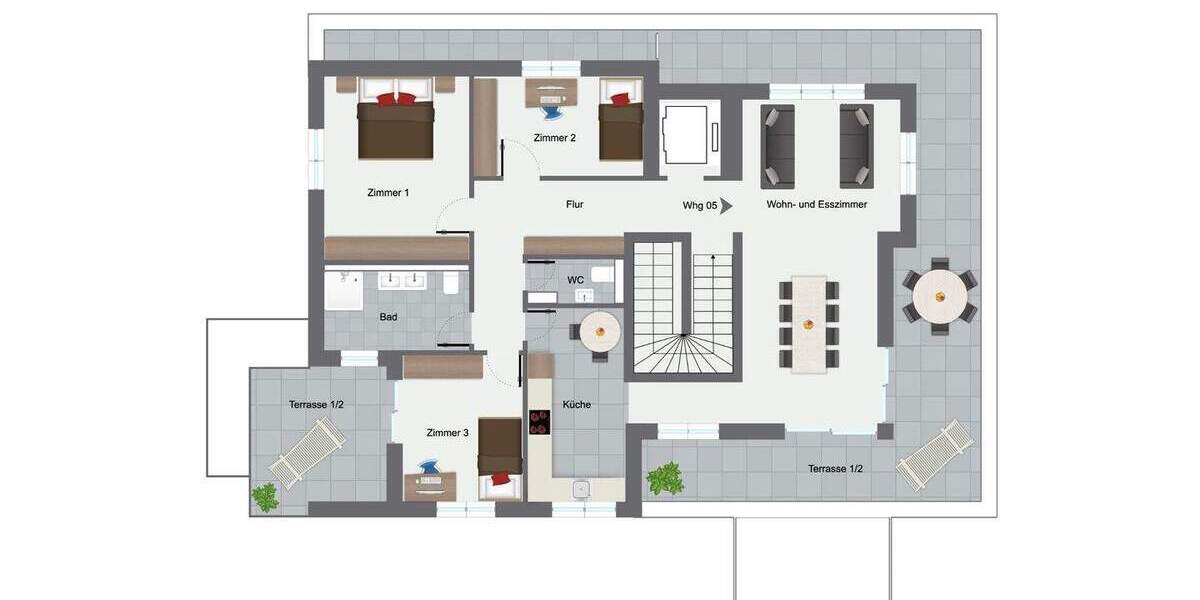 Etagenwohnung Wiesloch Baiertal - 2 Zimmer, 57 m&sup2;, 280.000&euro; | Angebot:25697196