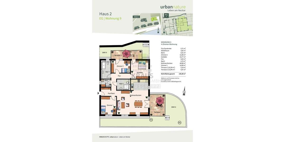 Etagenwohnung Heidelberg Ziegelhausen - 4 Zimmer, 137 m&sup2;, 1.229.000&euro; | Angebot:25668461