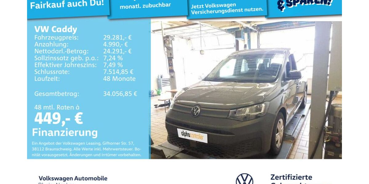 VW Caddy 8.263 km 28.988 &euro; Mannheim 68309