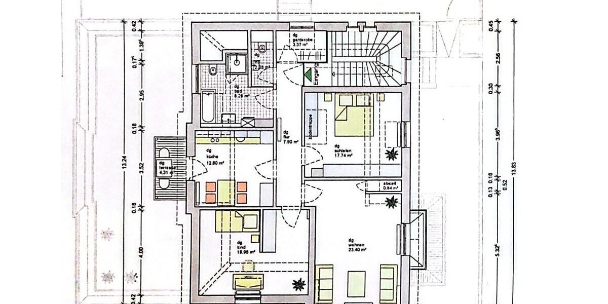 Dachgeschoßwohnung Weinheim - 3 Zimmer, 86 m&sup2;, 469.000&euro; | Angebot:26432382