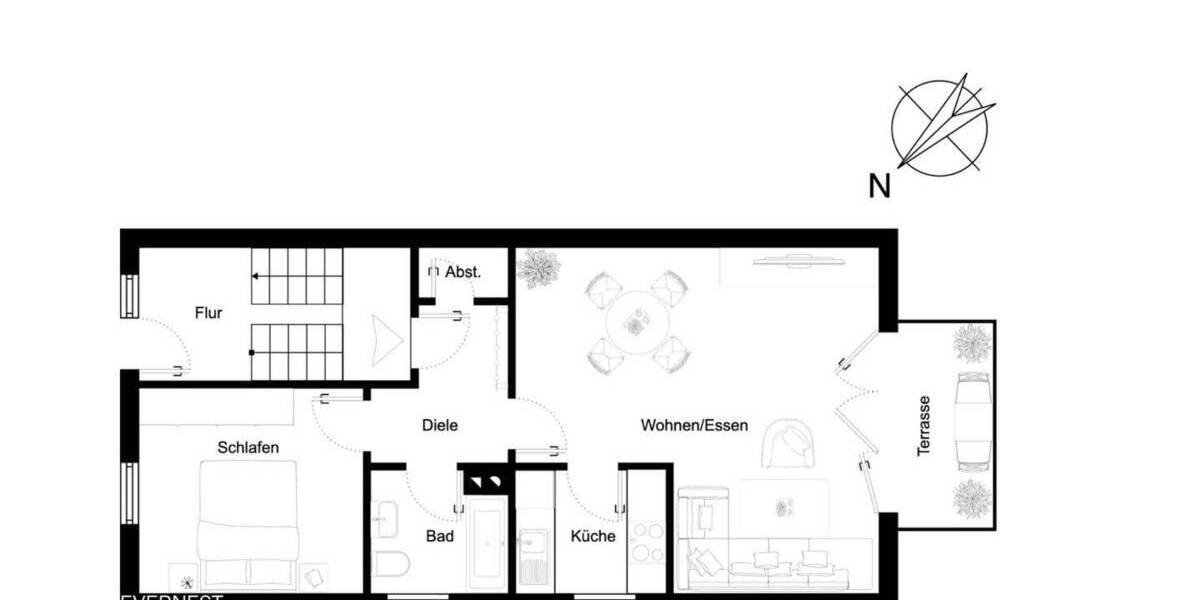 Etagenwohnung Ludwigshafen am Rhein Edigheim - 2 Zimmer, 58 m&sup2;, 199.000&euro; | Angebot:26740828