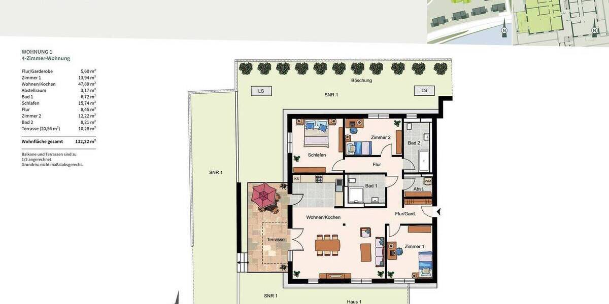 Etagenwohnung Heidelberg Ziegelhausen - 4 Zimmer, 132 m&sup2;, 1.185.000&euro; | Angebot:25668434