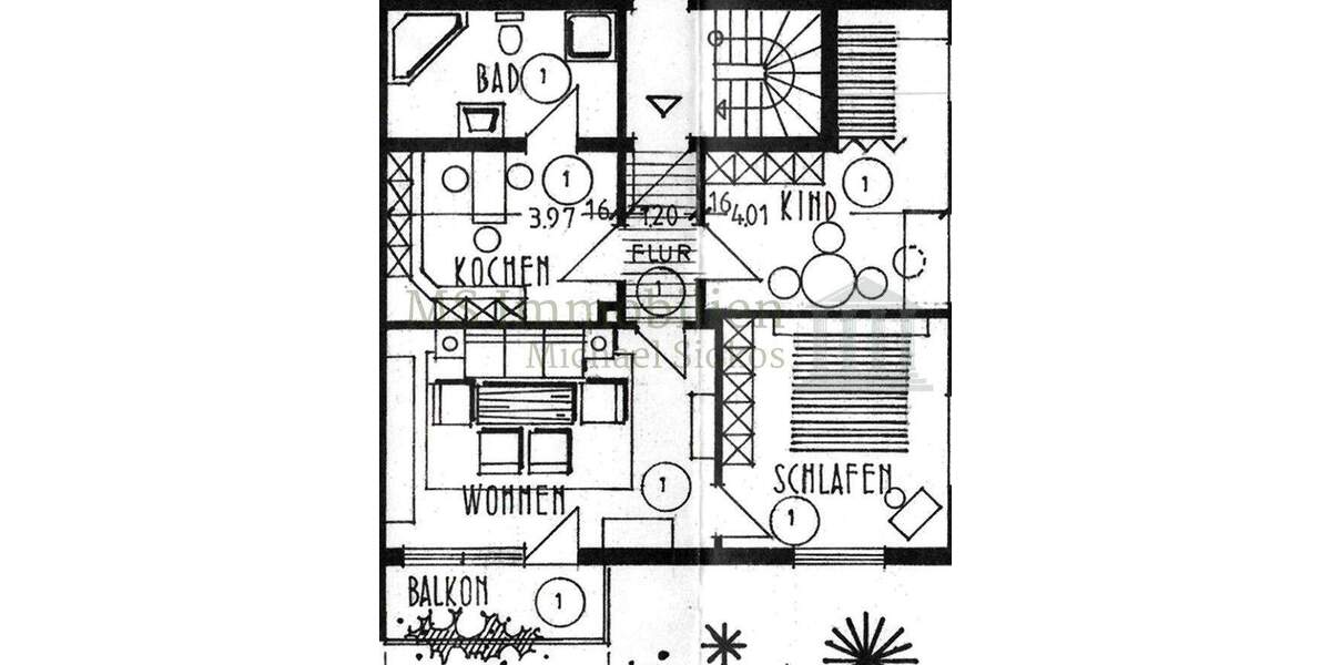Etagenwohnung Bürstadt / Riedrode Riedrode - 3 Zimmer, 80 m&sup2;, 280.000&euro; | Angebot:25740046