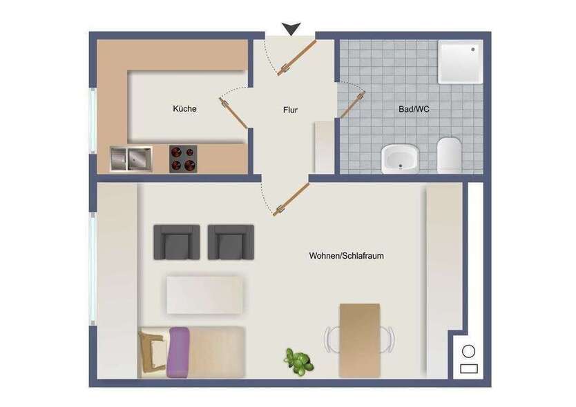 Wohnung zum Kaufen in Dossenheim 120.000 € 33 m²