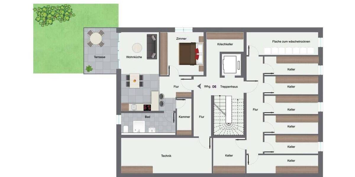 Etagenwohnung Wiesloch Baiertal - 2 Zimmer, 57 m&sup2;, 325.000&euro; | Angebot:26065334
