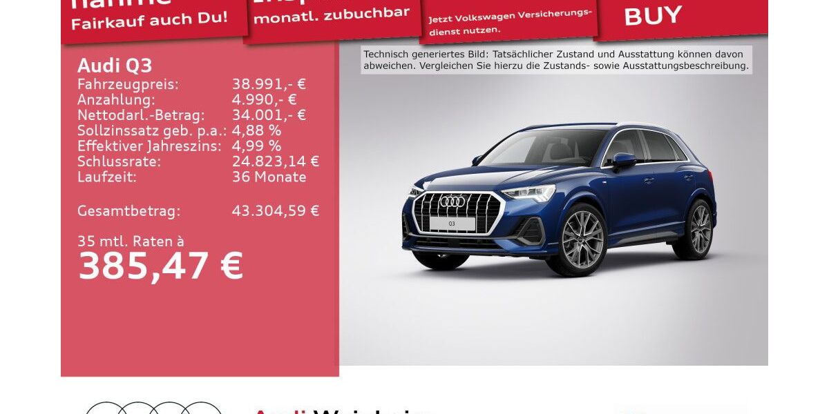 Audi Q3 28.442 km 38.991 &euro; Weinheim 69469