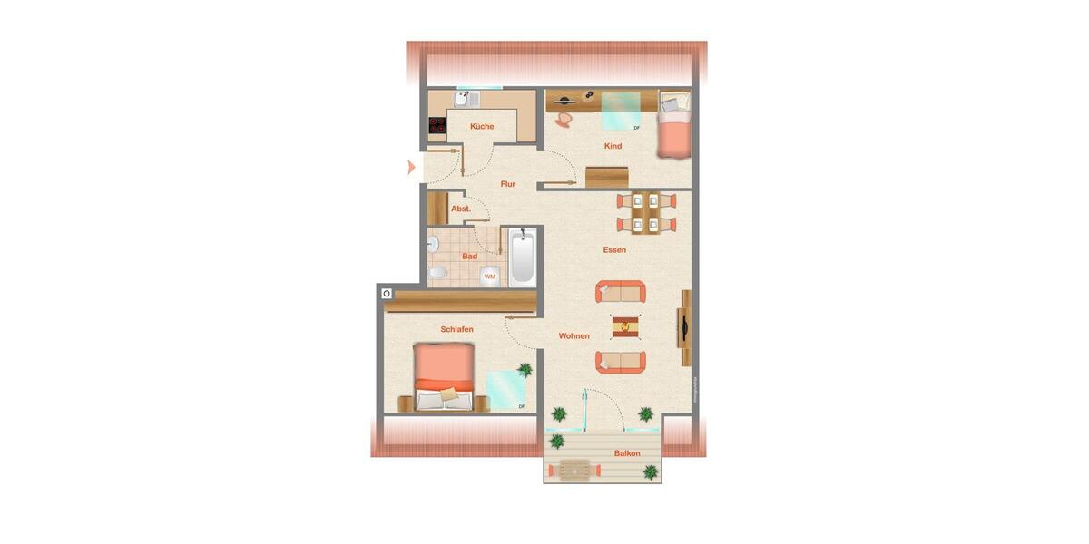 Dachgeschoßwohnung Bensheim - 3 Zimmer, 67 m&sup2;, 900&euro; | Angebot:27620921