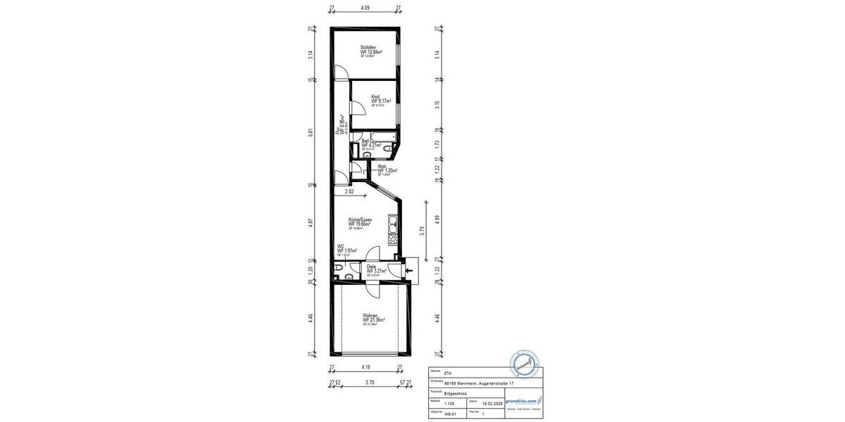 Etagenwohnung Mannheim Schwetzingerstadt - 3 Zimmer, 84 m&sup2;, 1.170&euro; | Angebot:26819312