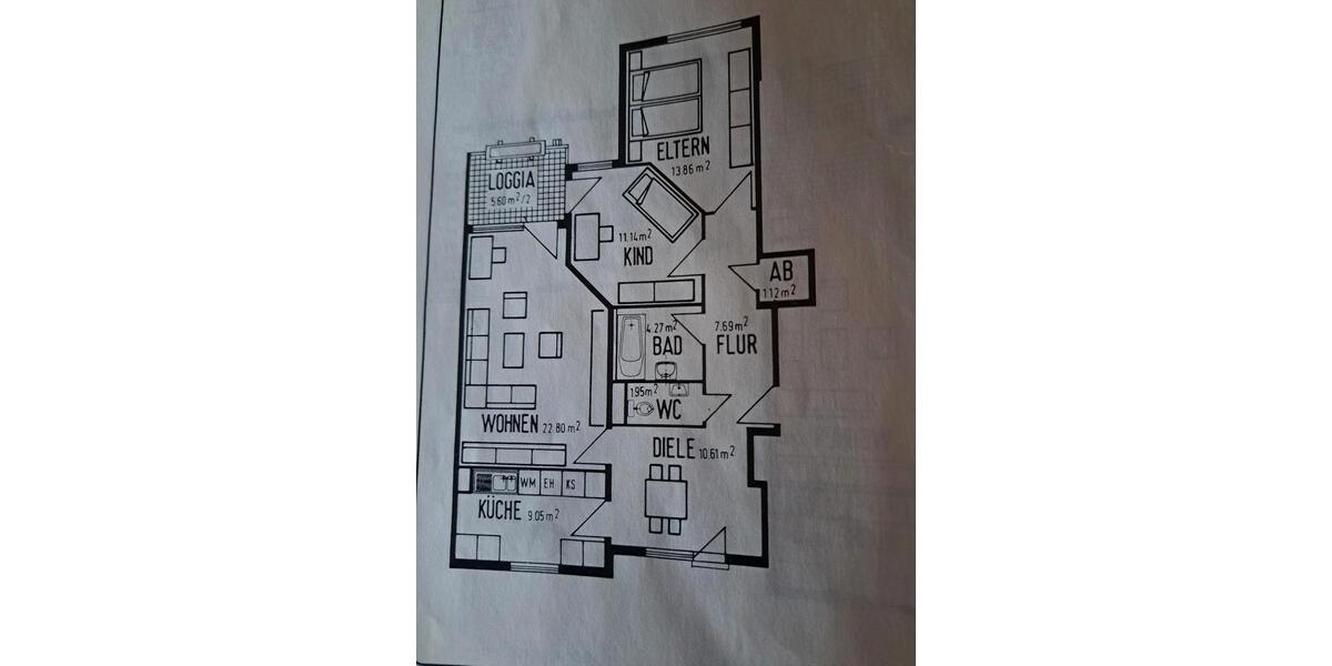 Etagenwohnung Mannheim Rheinau - 3 Zimmer, 86 m&sup2;, 350.000&euro; | Angebot:12484199