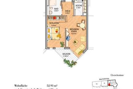 Wohnung Mannheim Almenhof - 2 Zimmer, 53 m&sup2;, 239.000&euro; | Angebot:26137122