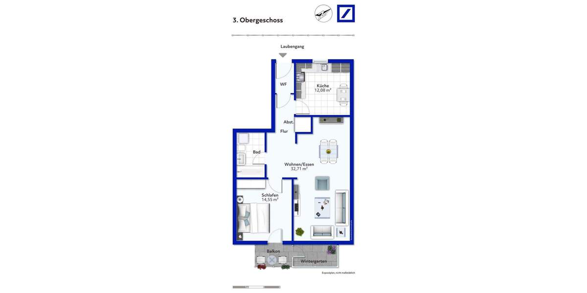 Etagenwohnung Bensheim - 2 Zimmer, 78 m&sup2;, 195.000&euro; | Angebot:25744089