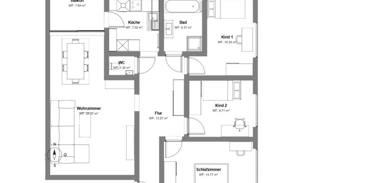Erdgeschoßwohnung Wiesloch - 4 Zimmer, 95 m&sup2;, 338.000&euro; | Angebot:25636887