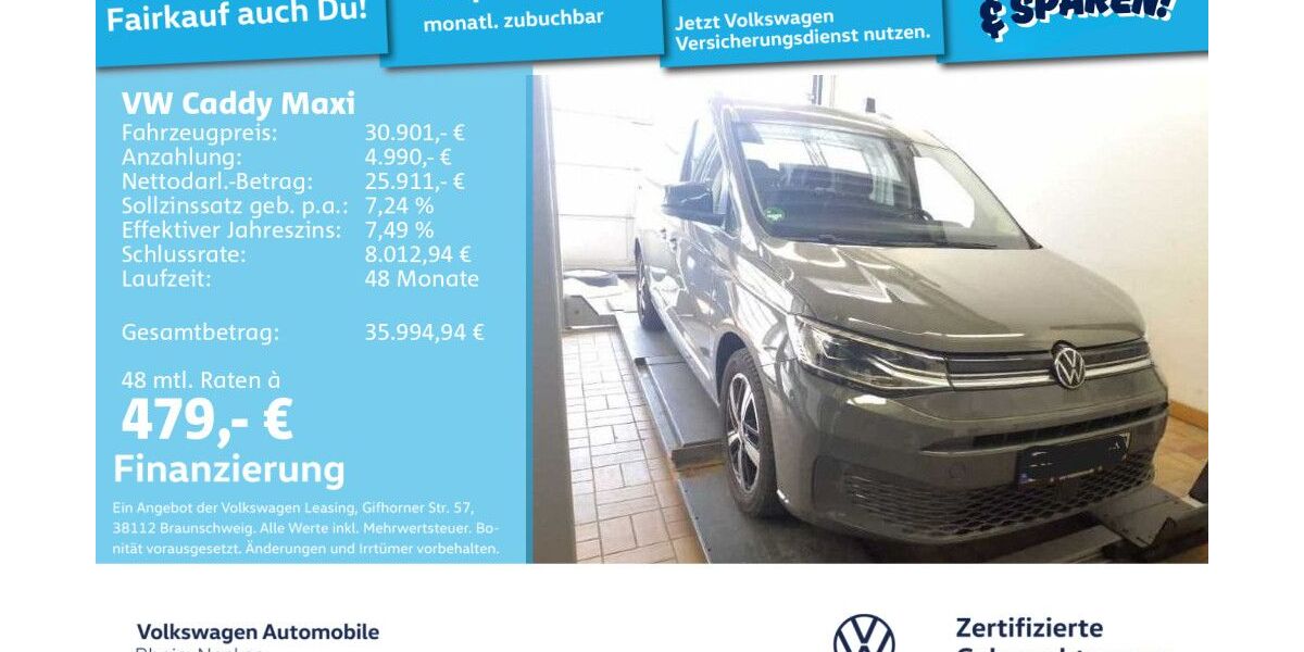 VW Caddy Maxi 68.105 km 30.592 &euro; Mannheim 68309