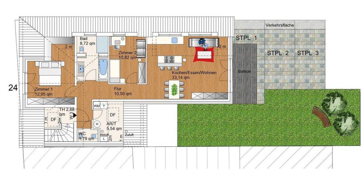 Etagenwohnung Plankstadt - 3 Zimmer, 88 m&sup2;, 515.000&euro; | Angebot:26568750