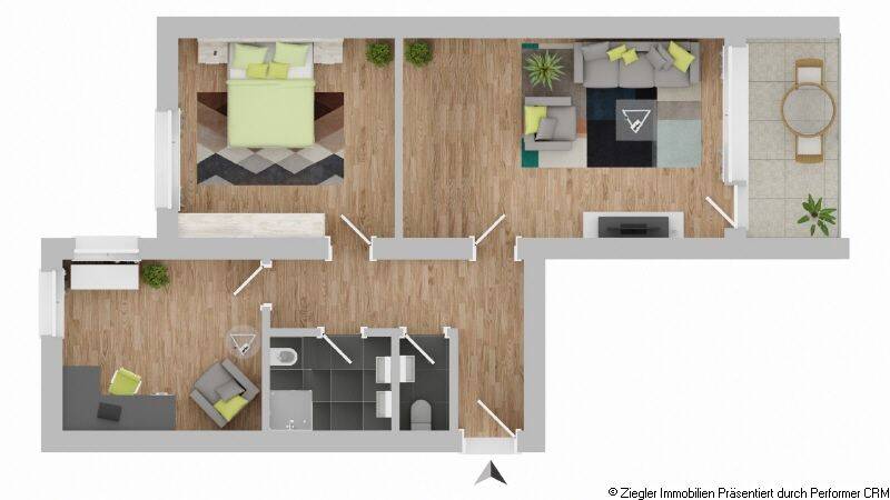 Etagenwohnung Mannheim Wallstadt - 2 Zimmer, 59 m&sup2;, 205.000&euro; | Angebot:26919985
