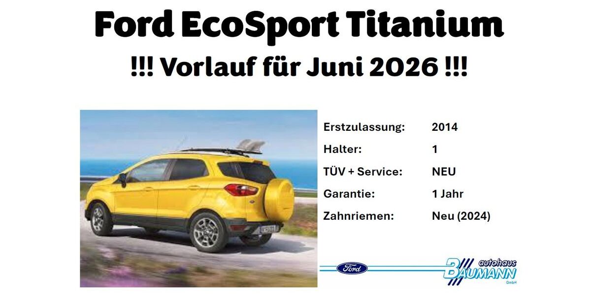 Ford EcoSport 110.000 km 7.500 &euro; Waghäusel 68753