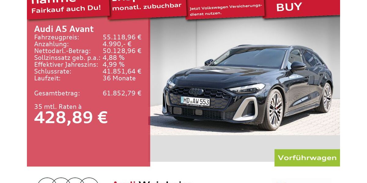 Audi A5 17.900 km 52.999 &euro; Weinheim 69469