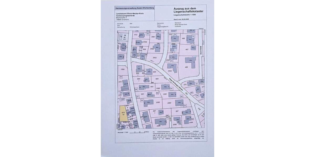 Grundstück Weinheim Hohensachsen - 599.000&euro; | Angebot:25687263