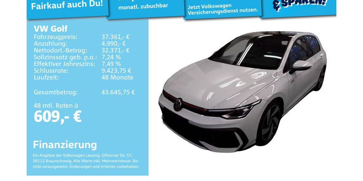 VW Golf 3.280 km 36.987 &euro; Mannheim 68309