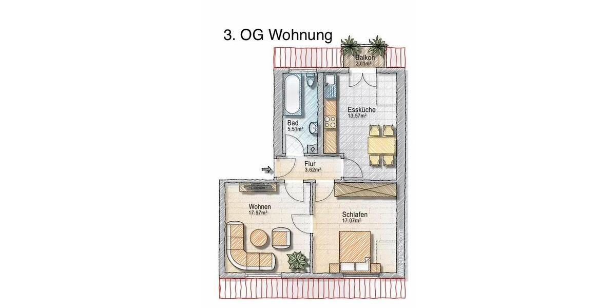 Etagenwohnung Mannheim Niederfeld - 3.5 Zimmer, 104 m&sup2;, 399.000&euro; | Angebot:26594842