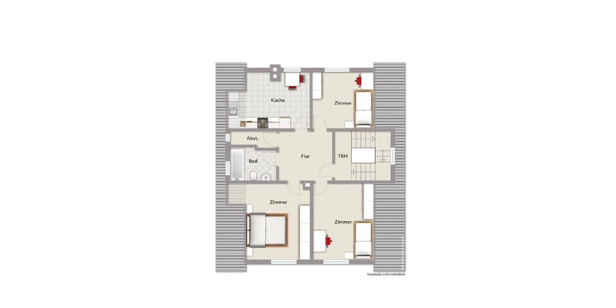Dachgeschoßwohnung Bensheim - 3 Zimmer, 70 m&sup2;, 1.000&euro; | Angebot:27628758