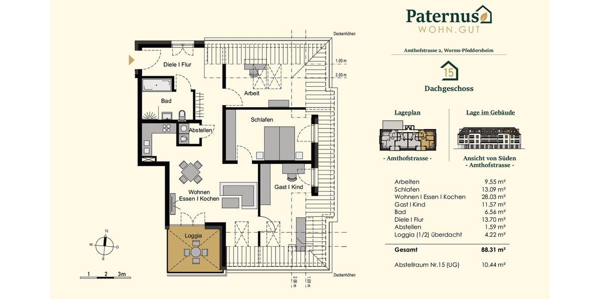 Etagenwohnung Worms Pfeddersheim - 4 Zimmer, 88 m&sup2;, 472.000&euro; | Angebot:26258135