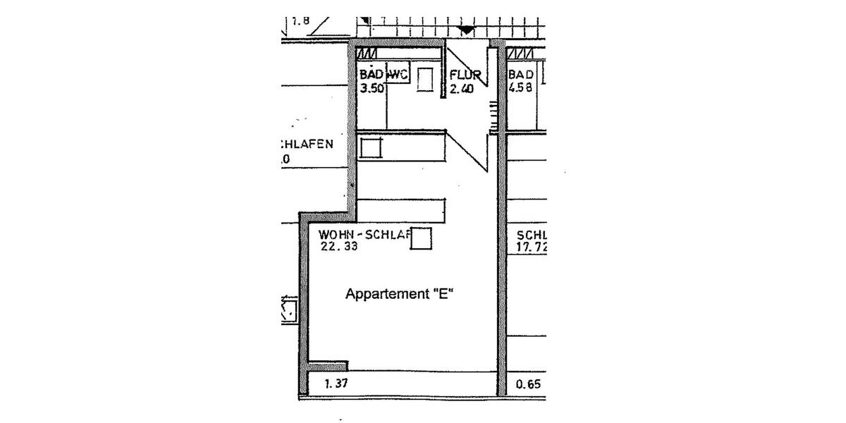 Etagenwohnung Viernheim - 1.5 Zimmer, 30 m&sup2;, 99.000&euro; | Angebot:26047074