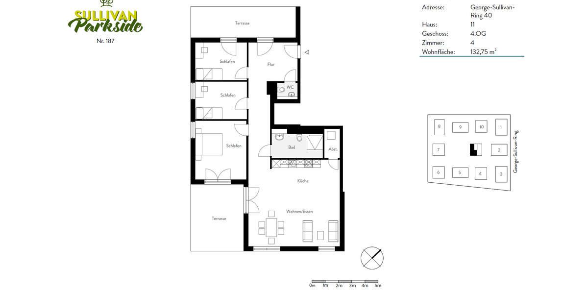 Familienglück auf 132 Quadratmetern: 4-Zimmer-Penthousewohnung 4 zimmer
