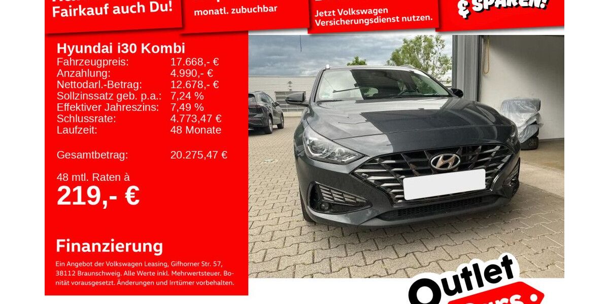 Hyundai i30 61.517 km 17.491 &euro; Mannheim 68309