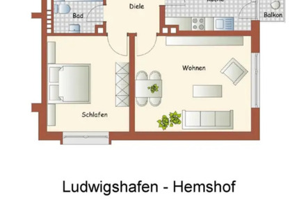 Wohnung Ludwigshafen am Rhein Ludwigshafen-Hemshof - 2 Zimmer, 62 m&sup2;, 650&euro; | Angebot:25362438