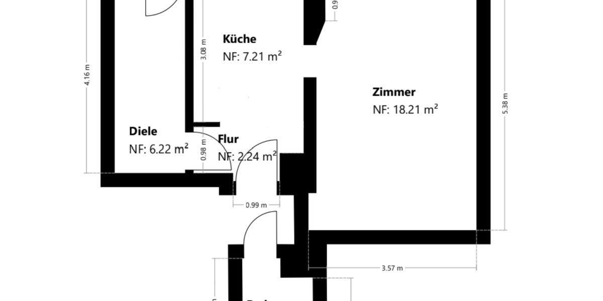 1 Zimmer Wohnung mit Küche u. Bad - möbliert & renoviert ab 1.3. 1 zimmer