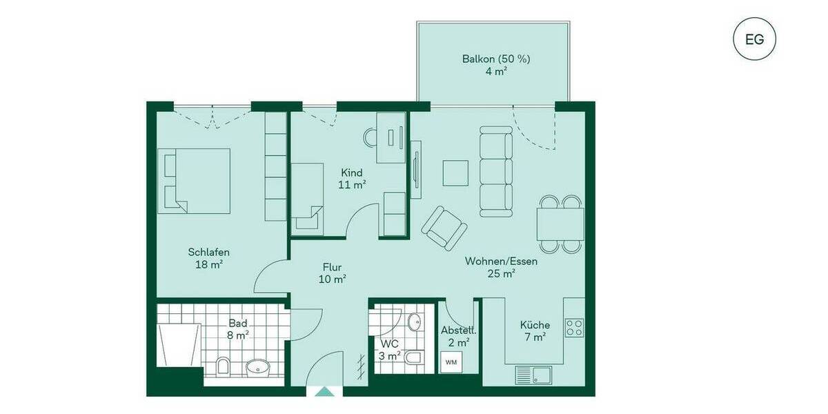 Etagenwohnung Bensheim - 3 Zimmer, 88 m&sup2;, 489.900&euro; | Angebot:26154547