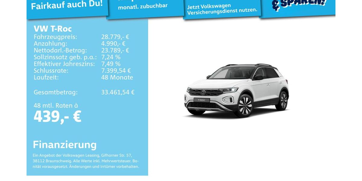 VW T-Roc 26.892 km 28.491 &euro; Mannheim 68309