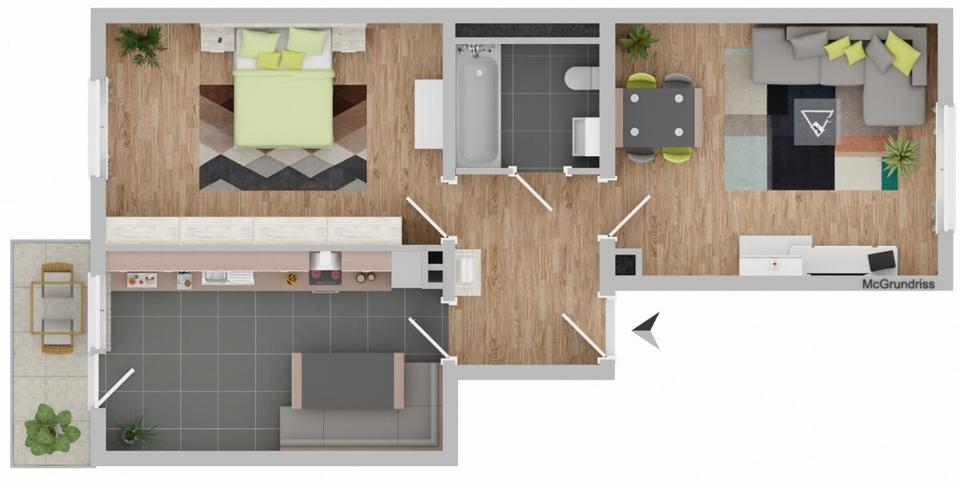 **** Schicke und moderne Wohnung mit Balkon! **** 2 zimmer