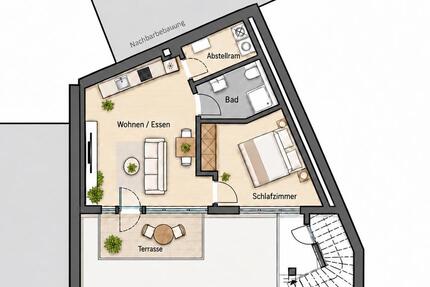 Wohnung Ludwigshafen am Rhein Parkinsel - 2 Zimmer, 50 m&sup2;, 599&euro; | Angebot:27605929